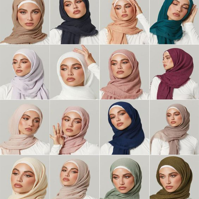 W1189 Praktisk og alsidig Voile Hijab