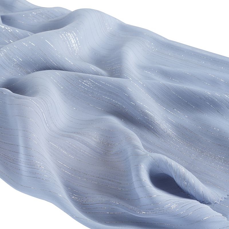 75D uregelmæssig sølv silke chiffon crepe