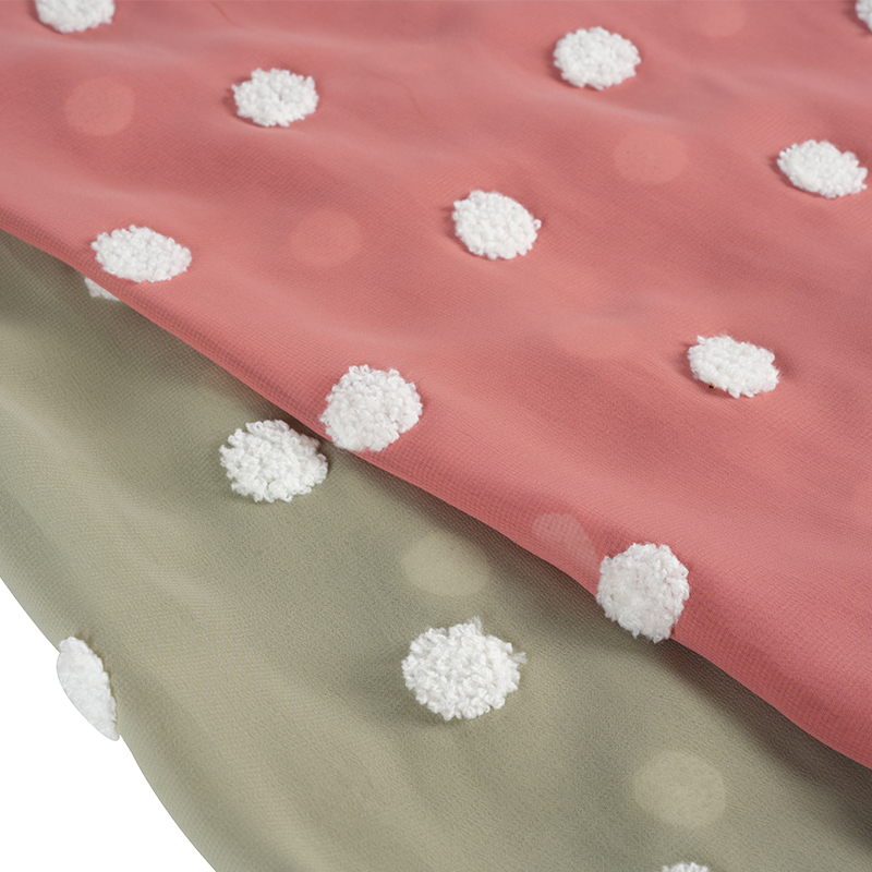 75d/18t flad chiffon med håndklædebroderistof