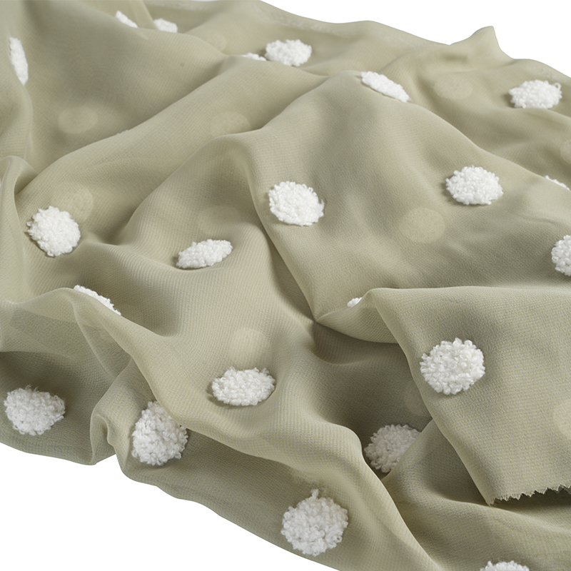 75d/18t flad chiffon med håndklædebroderistof