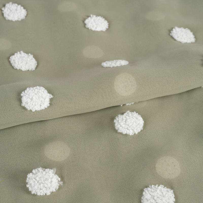 75d/18t flad chiffon med håndklædebroderistof