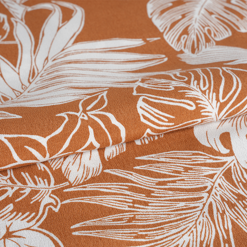 Rigt vævet trykt crepestof