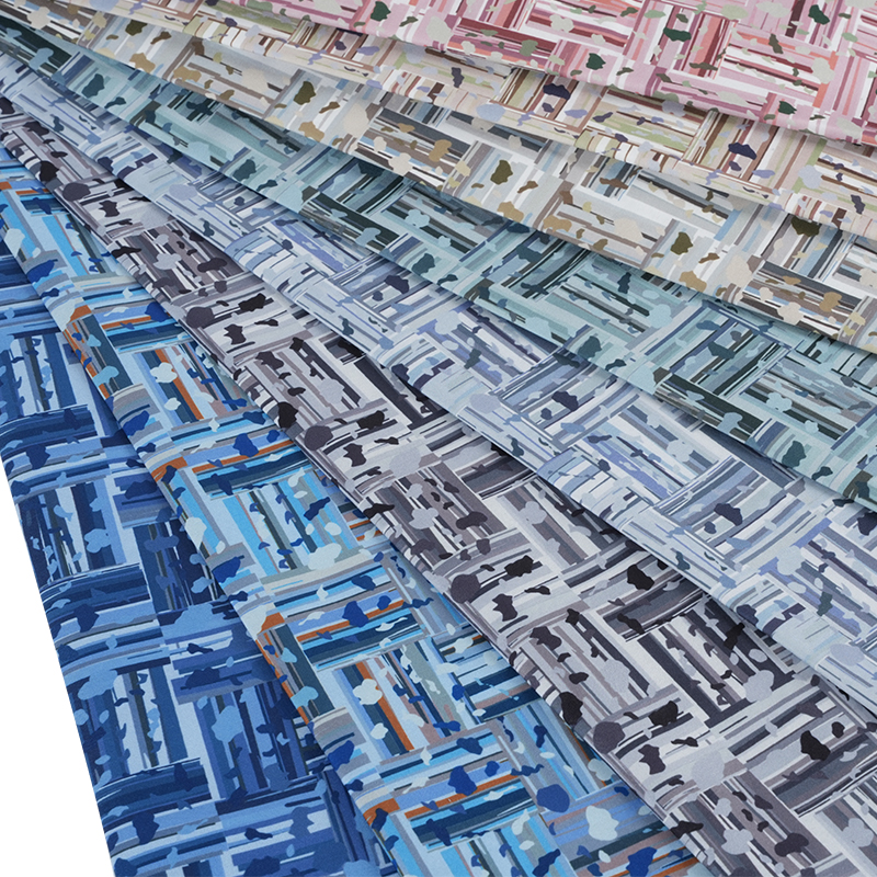 100D*40S Cool Silke Bomuld Abstrakt positiv og negativ blok digital printstof