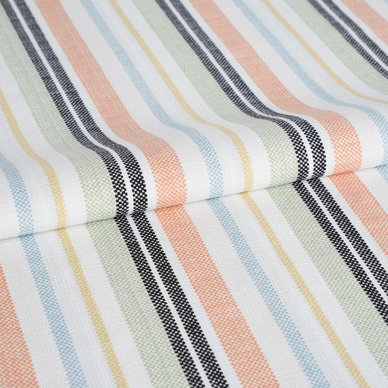 75D False Twist Silke Bambus Orchid Orange og Black Stripe Printing Stof