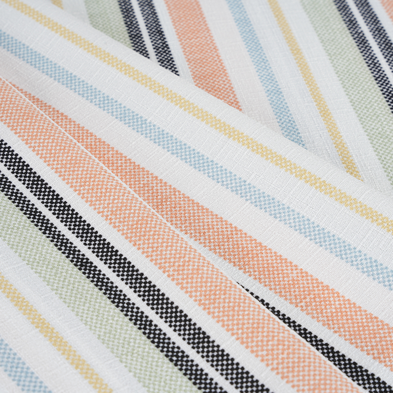 75D False Twist Silke Bambus Orchid Orange og Black Stripe Printing Stof